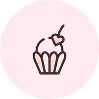 cupcake de la Saint-Valentin, illustration, vecteur sur fond blanc.