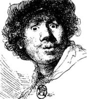 rembrandt, illustration vintage vecteur