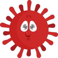 petit virus rouge, illustration, vecteur sur fond blanc