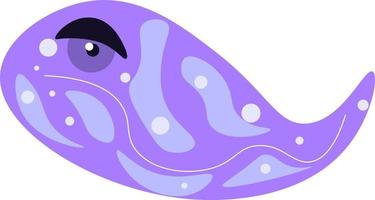 poisson violet, illustration, vecteur sur fond blanc.