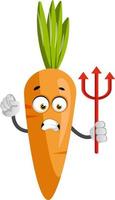 carotte avec lance du diable, illustration, vecteur sur fond blanc.