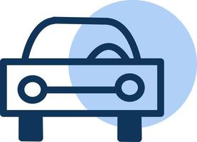 automobile bleu, icône illustration, vecteur sur fond blanc