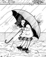 pluie, illustration vintage vecteur