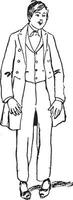 homme debout, illustration vintage vecteur