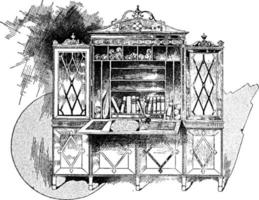 armoire sheraton, illustration vintage. vecteur