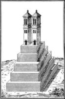 illustration vintage de temple vecteur