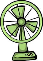 ventilateur vert, illustration, vecteur sur fond blanc