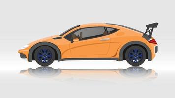 vecteur ou illustrateur de couleur orange de voiture de sport modèle. avec écran de voiture shadow.