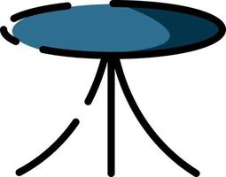 table ronde bleue, illustration, vecteur sur fond blanc.