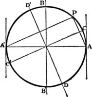 diamètres de cercle, illustration vintage. vecteur