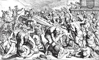meurtre d'agamemnon et de cassandra, illustration vintage. vecteur