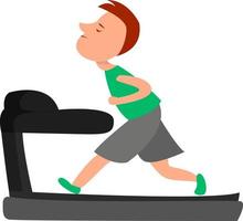 Boy in gym, illustration, vecteur sur fond blanc