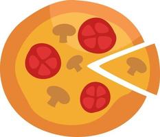 pizza de restauration rapide, illustration, vecteur sur fond blanc.