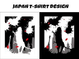 samouraï féminin urbain, vecteur de samouraï de silhouette au japon pour le concept de t-shirt de conception, conception de t-shirt japonais, silhouette pour un thème japonais, illustration de vecteur de samouraï de silhouette