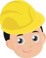 Homme avec casque jaune, illustration, vecteur sur fond blanc