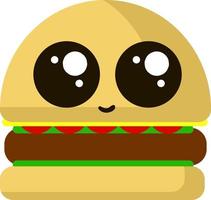 adorable hamburger, illustration, vecteur sur fond blanc.