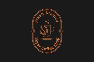 logo insigne de café et tasse vecteur