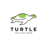 modèle de logo tortue dessin au trait simple vecteur