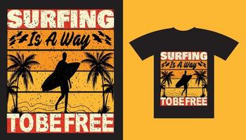 le surf est un moyen d'être libre vecteur