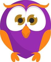 Hibou violet mignon, illustration, vecteur sur fond blanc.