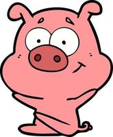 personnage de cochon de vecteur en style cartoon