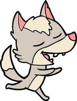 personnage de loup de vecteur en style cartoon