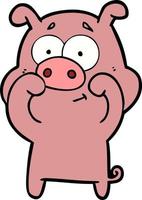 personnage de cochon de vecteur en style cartoon