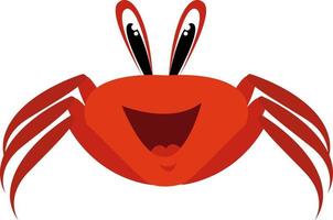 crabe heureux, illustration, vecteur sur fond blanc.