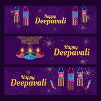 célébrant le festival indien deepavali vecteur