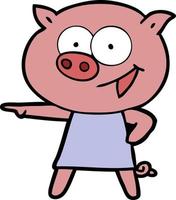 personnage de cochon de vecteur en style cartoon