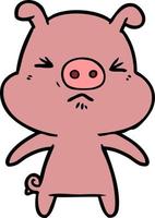 personnage de cochon de vecteur en style cartoon