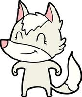 personnage de loup de vecteur en style cartoon