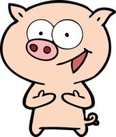 personnage de cochon de vecteur en style cartoon