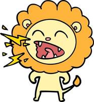 personnage de lion de vecteur en style cartoon