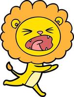 personnage de lion de vecteur en style cartoon