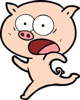 personnage de cochon de vecteur en style cartoon