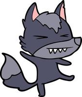 personnage de loup de vecteur en style cartoon