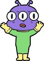 personnage extraterrestre de vecteur en style cartoon