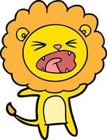 personnage de lion de vecteur en style cartoon