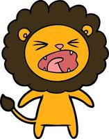 personnage de lion de vecteur en style cartoon