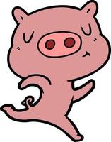 personnage de cochon de vecteur en style cartoon