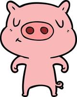 personnage de cochon de vecteur en style cartoon