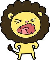 personnage de lion de vecteur en style cartoon