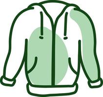 veste verte, illustration, sur fond blanc. vecteur