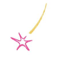 illustration vectorielle, effet de contour de crayon d'étoiles, étoiles dessinées à la main, griffonnages avec des crayons vecteur