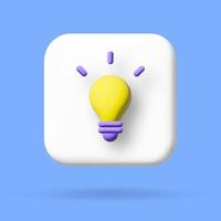 idée icône 3d. icône de l'ampoule. icône de l'entreprise. vecteur