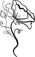 dessin de fleur, illustration, vecteur sur fond blanc.