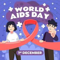 les gens soutiennent la journée mondiale du sida vecteur
