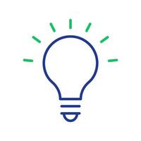 icône linéaire de la lampe. icône de ligne d'ampoule. symbole d'idée créative. concept d'innovation et d'inspiration. trait modifiable. illustration vectorielle isolée. vecteur
