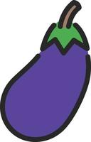 aubergine violette, illustration, sur fond blanc. vecteur